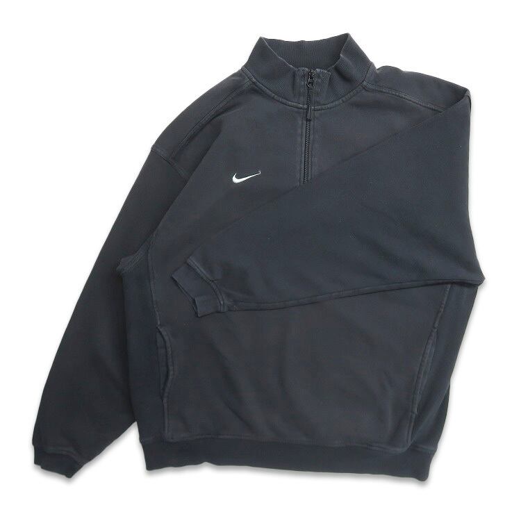 古着 ナイキ NIKE ハーフジップ スウェット トレーナー ワンポイント