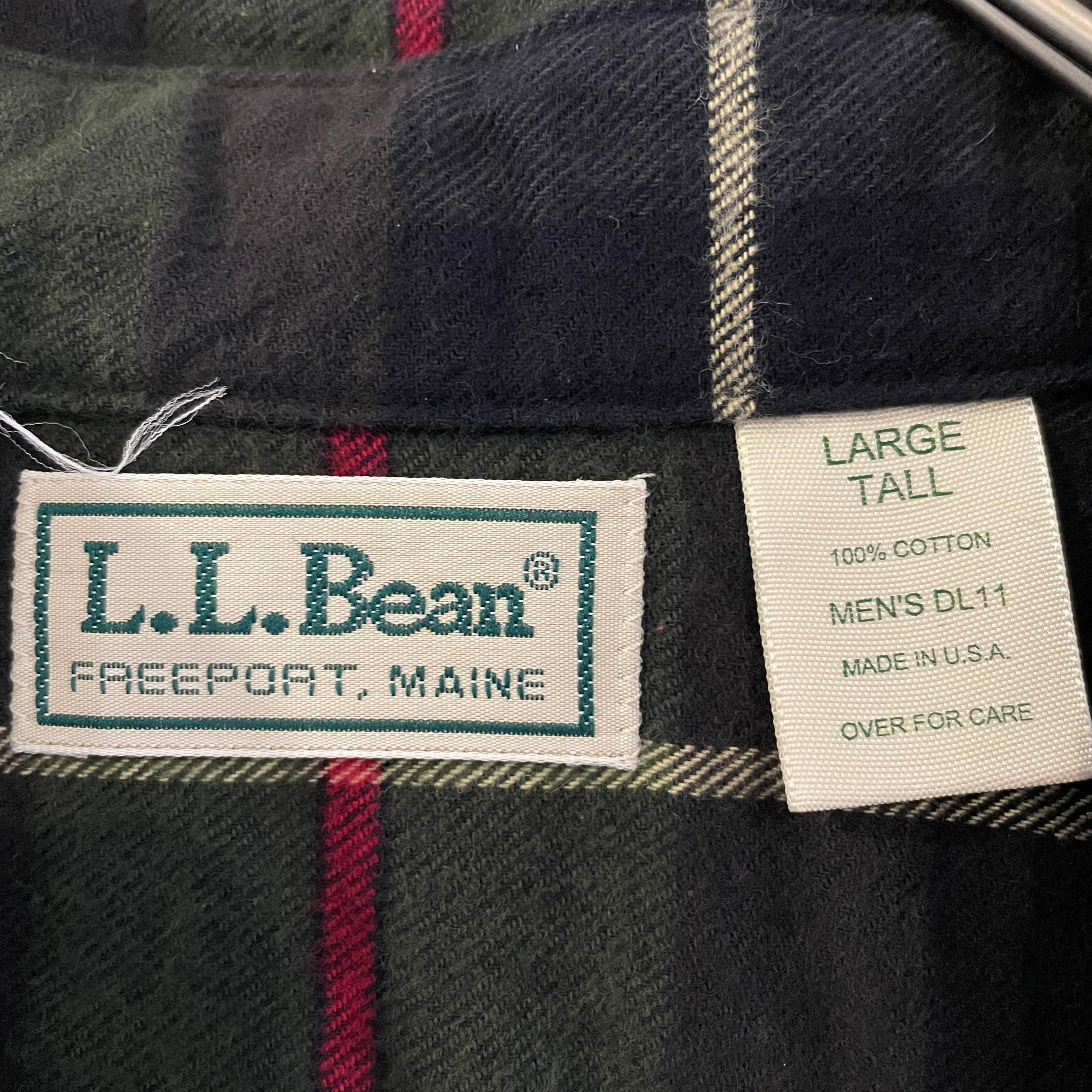 L.L.Bean】70s 80s USA製 長袖シャツ ネルシャツ ディープグリーン ...