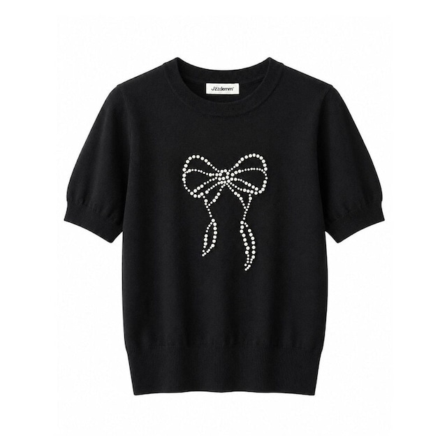 全3色/Pearl ribbon summer knit　B550