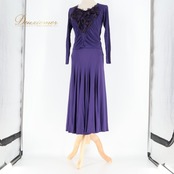 社交ダンス 衣装 チャコット Chacott ROYAL DANCE 日本製 トップス ブラウス スカート パープル系 紫 無地 レース 伸縮 ストレッチ ダンス パーティ 発表会 上下セット きれいめ 衣装用 女性用 ダンス用 ステージ衣装 発表会用 演奏会用 舞台衣装 伸びる素材