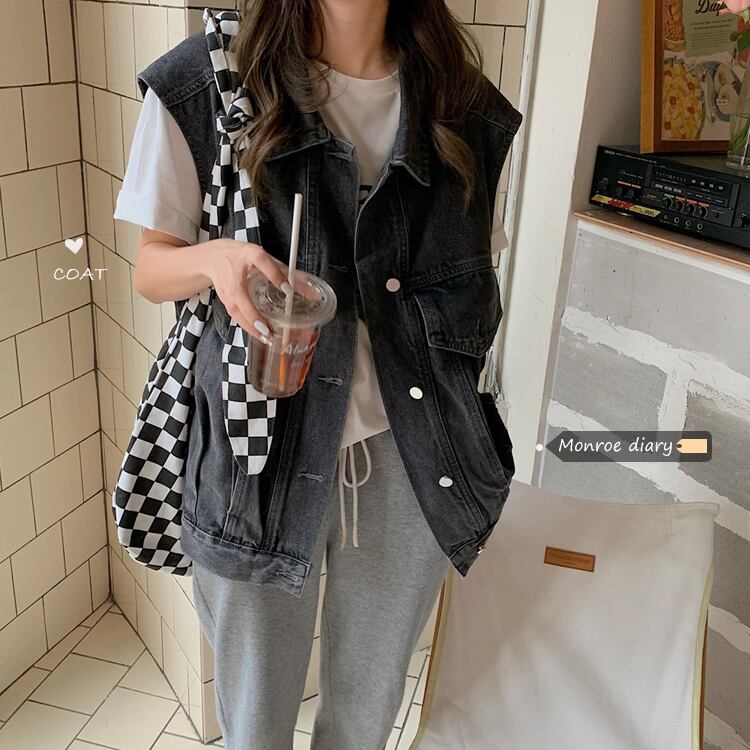 ルーズノースリーブトップス サマースタンダードジャケット レトロ 夏物 モンロー84306496389