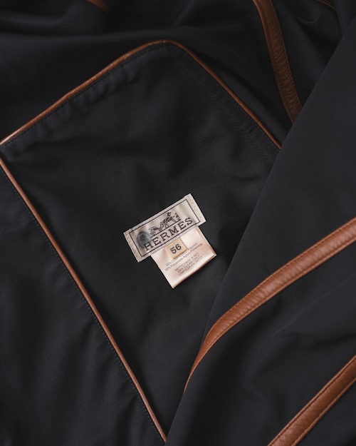[2000s] "HERMÈS" Cotton Nylon Double-Breasted Jacket (Designed by Véronique Nichanian)