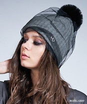 チュールポンポンビーニー (GRAY) CQ-47504