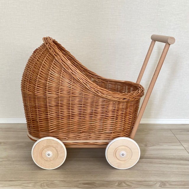 【受注品】ラタン乳母車（低いタイプ／brown）