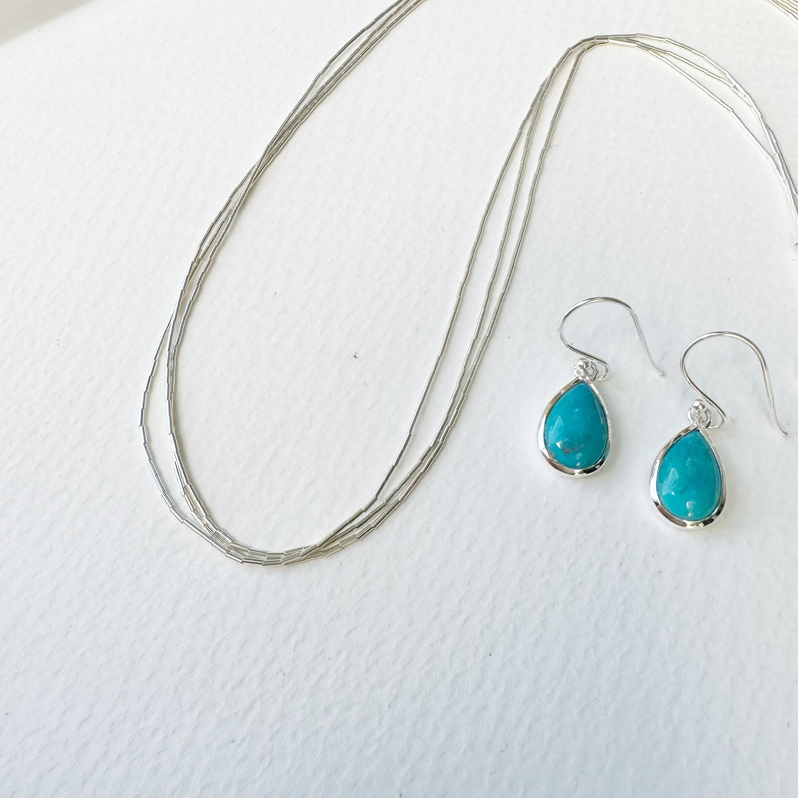 リキッド シルバー ネックレス 3連 41cm+5cm《Indian Jewelry 