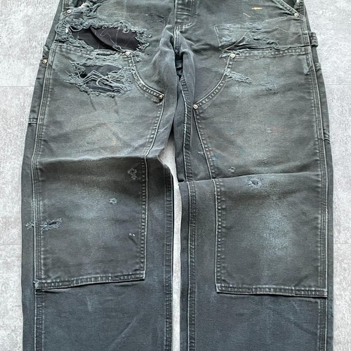 ブラック ダブルニー Carhartt B136 GVL 32×32 詳細写真5