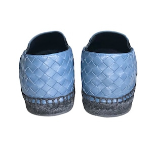 BOTTEGA VENETA blue leather espadrilles shoes