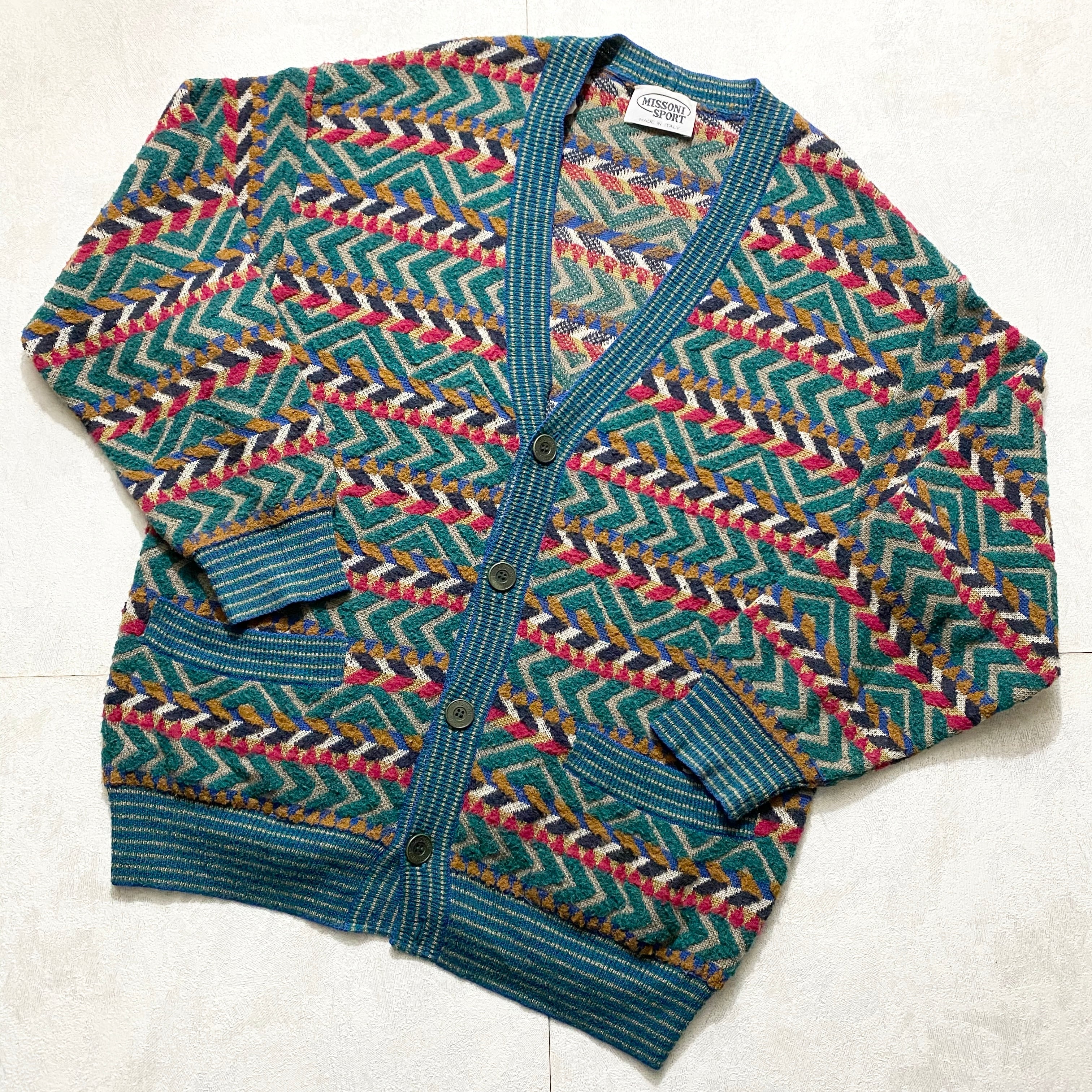 vintage MISSONI SPORT zig-zag pattern cardigan | NOIR ONLINE