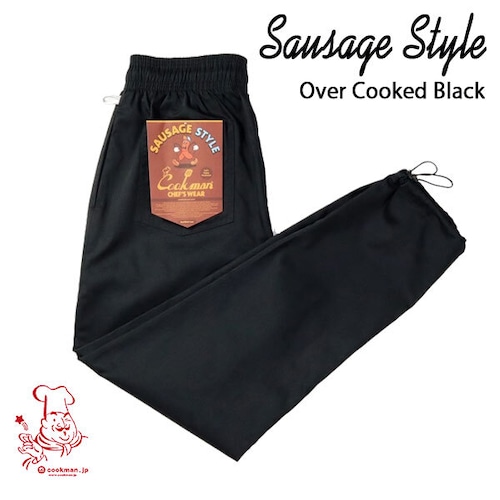 Chef Pants Sausage Style Over Cooked Black シェフパンツ ソーセージスタイル ブラック UNISEX 男女兼用 Cookman クックマン イージーパンツ アメリカ