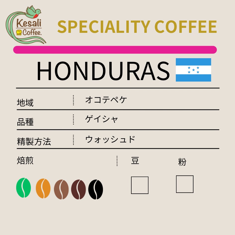 100g浅煎りホンジュラス ゲイシャ