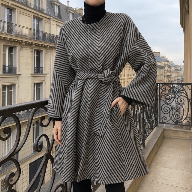 ヘリンボーン ハーフコート　G1127