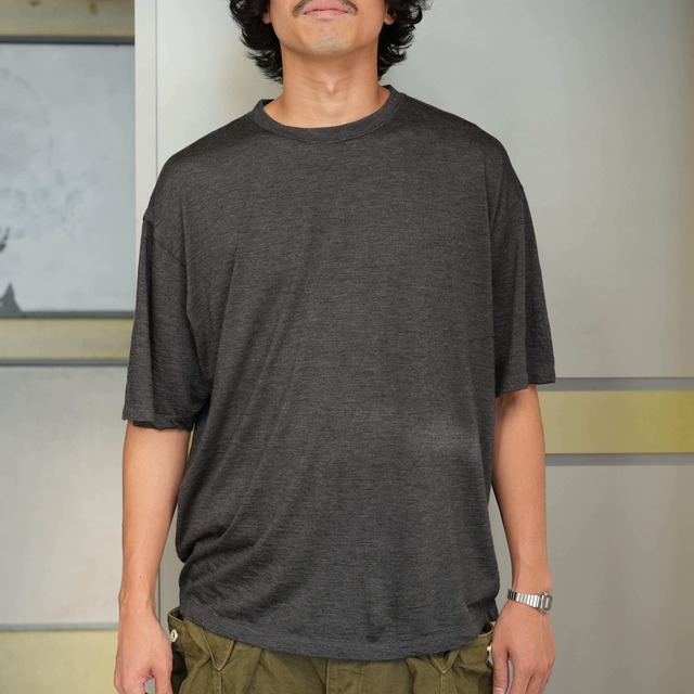 ULTERIOR(アルテリア) 26AW "PURE CASHMERE TENJIKU T-SHIRT" -TOP CHARCOAL-