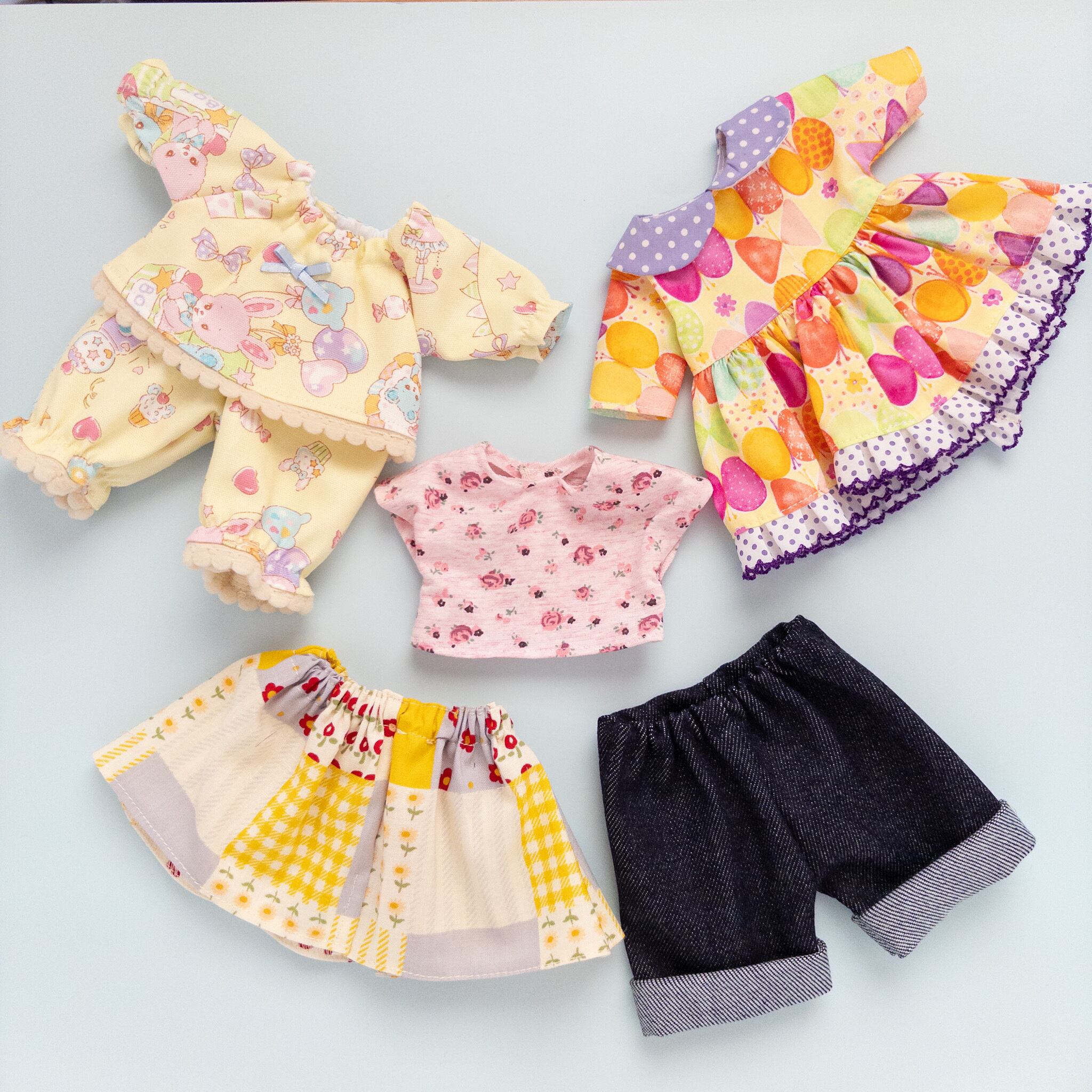 3点セット】パーカーコーデスカート服（青パーカーレトロ）メルちゃん