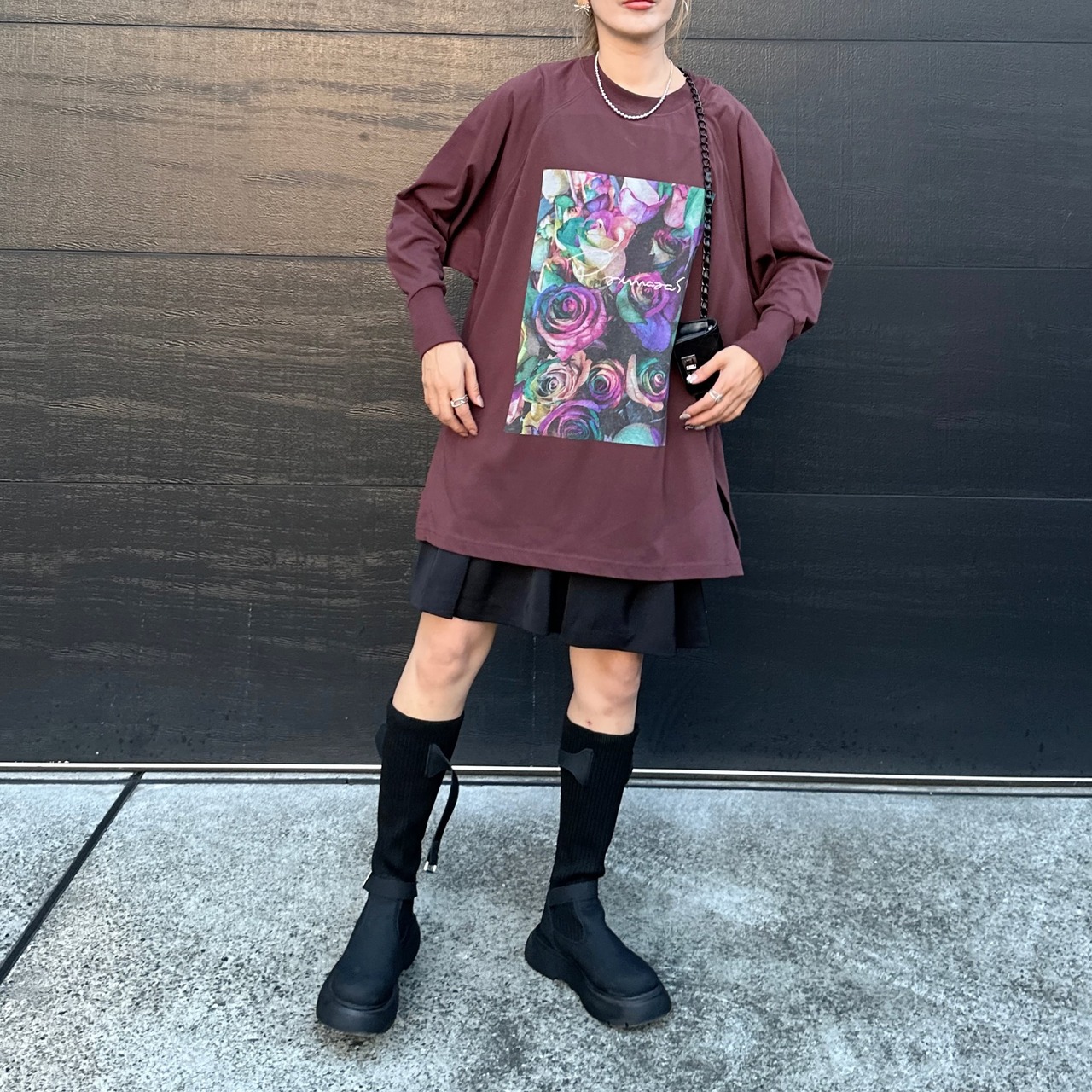 Plating jersey dolman【ROSE】CS／Brown
