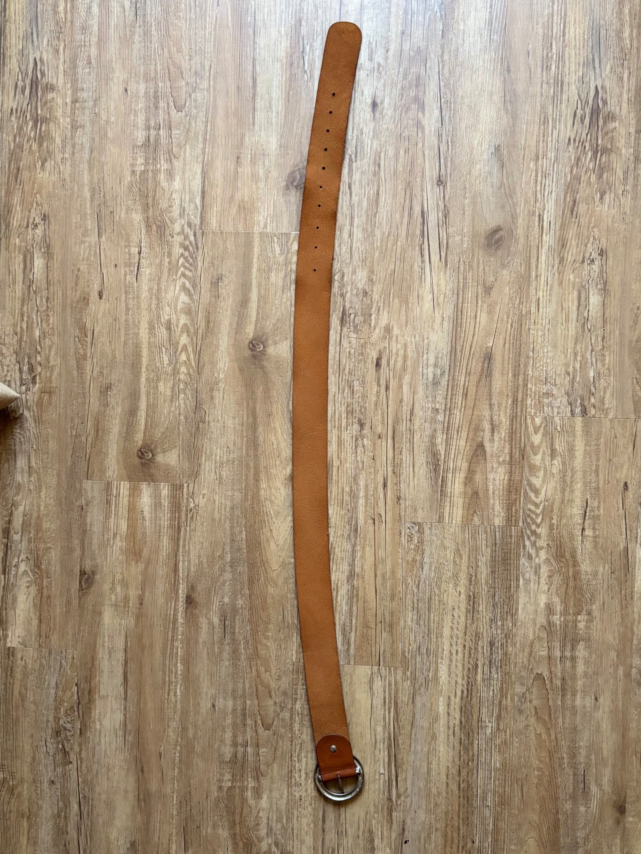 vintage leather round buckle belt-5221-4