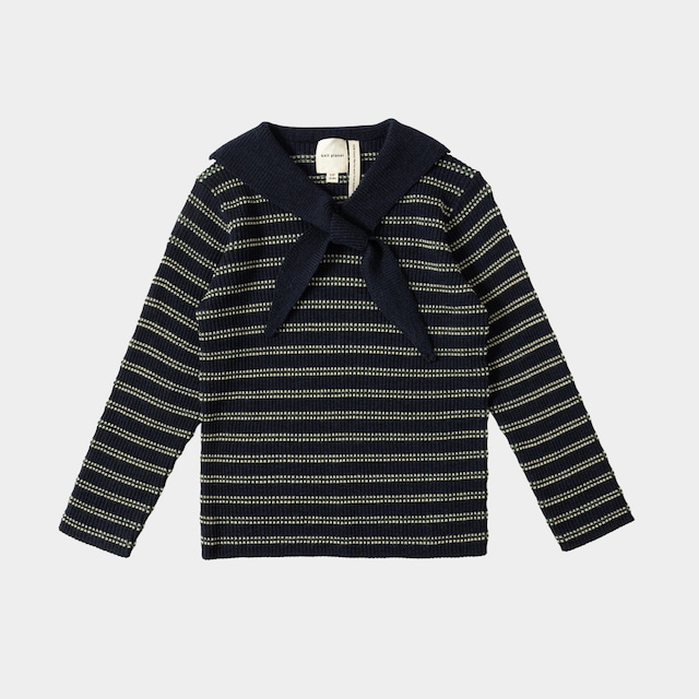 【knit planet】COLLAR BLOUSE - NAVY