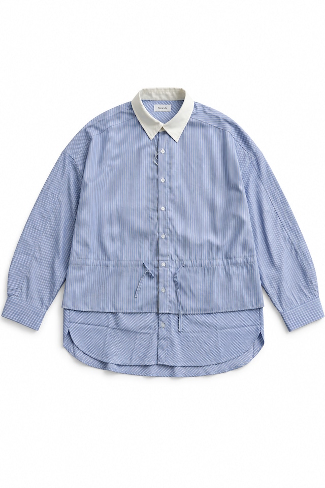 【 SALE】Nora Lily/ Fake Layered Shirt-Ombre / Black