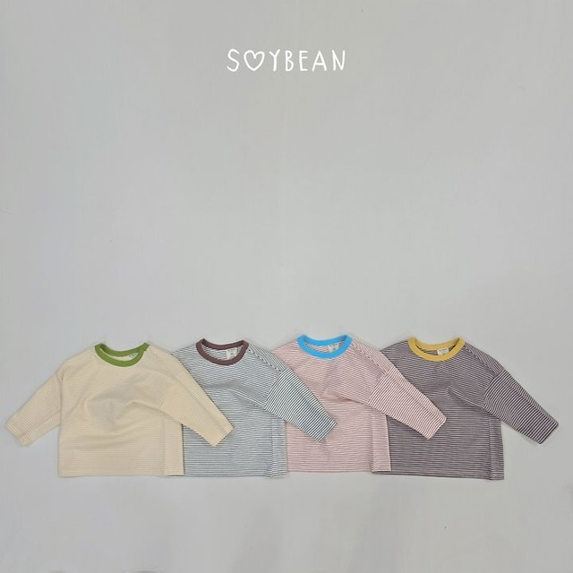 【取寄】SOYBEAN ボーダーカラーTシャツ｜秋服｜韓国子供服｜ 26/AT