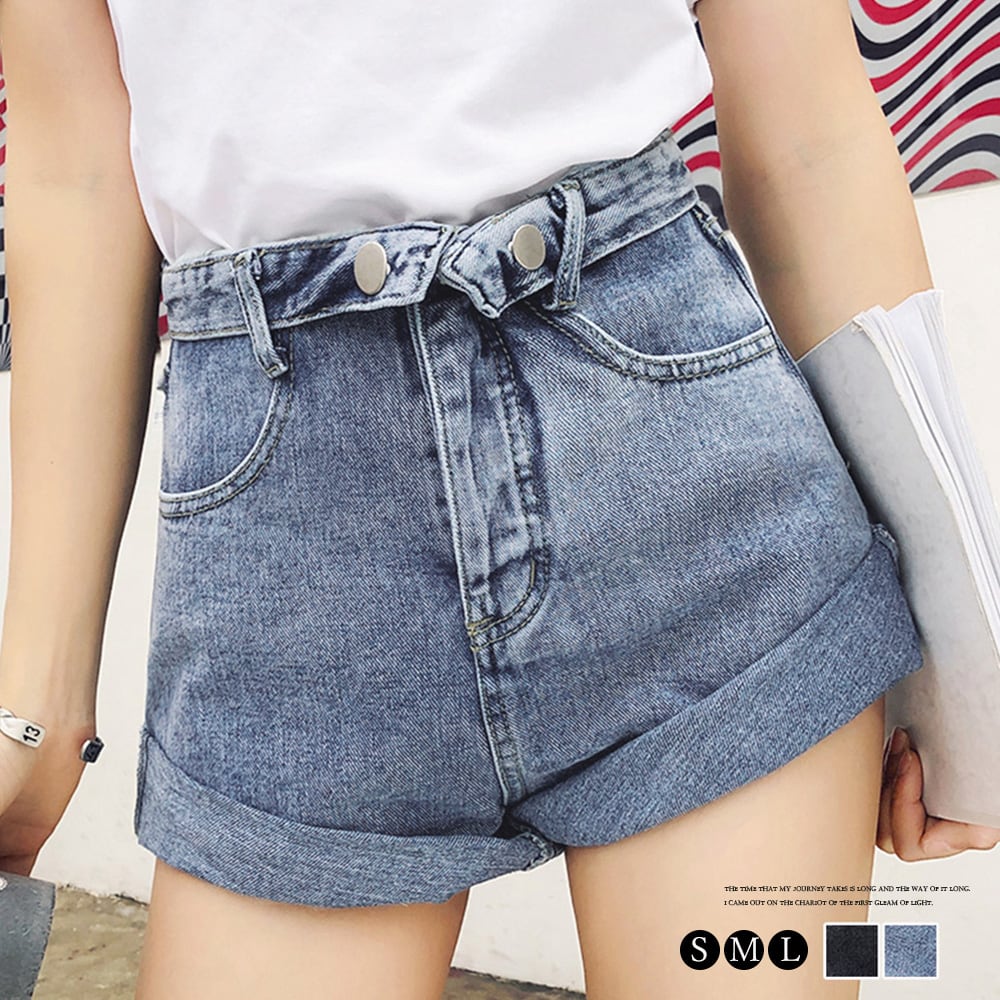 デニムショートパンツ ロールアップ 春夏