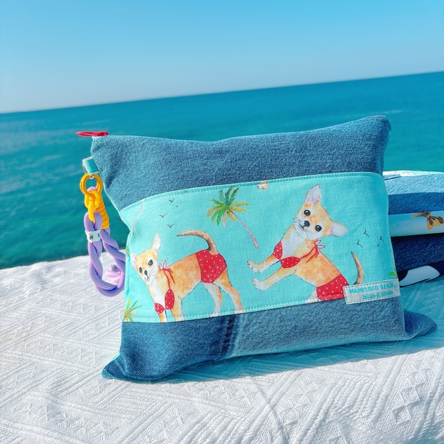 裏はインド刺繍リボン☆ペンケース