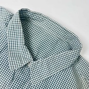 Papas パパス ギンガムチェック ポケット 半袖シャツ L/グリーン メンズ
