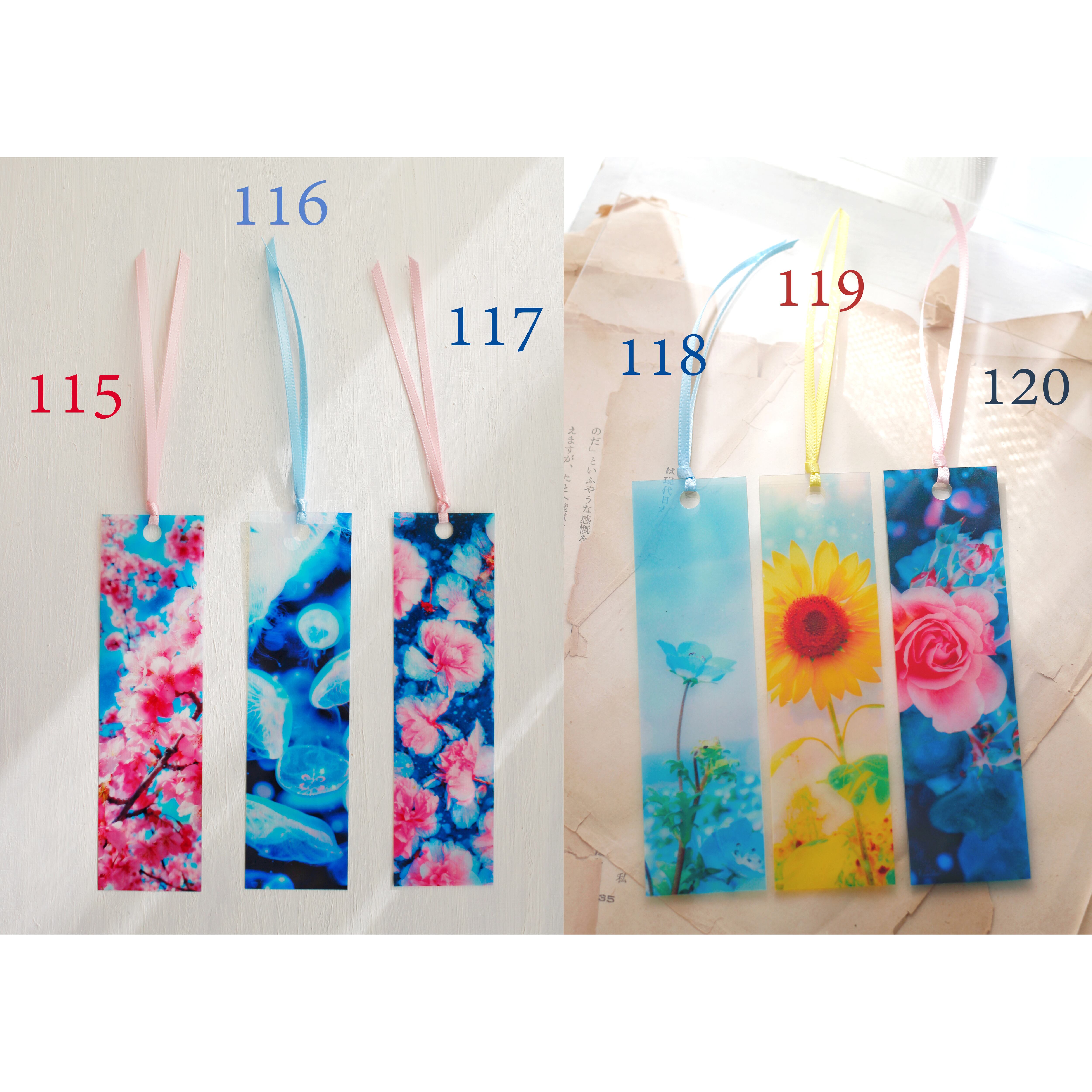 透明しおり 5枚セット【番号を5つお選びください】 *訓子kunko* | 訓子