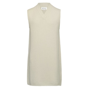 MAISON MARGIELA    VNECK KNIT DRESS   LIGHT GREY