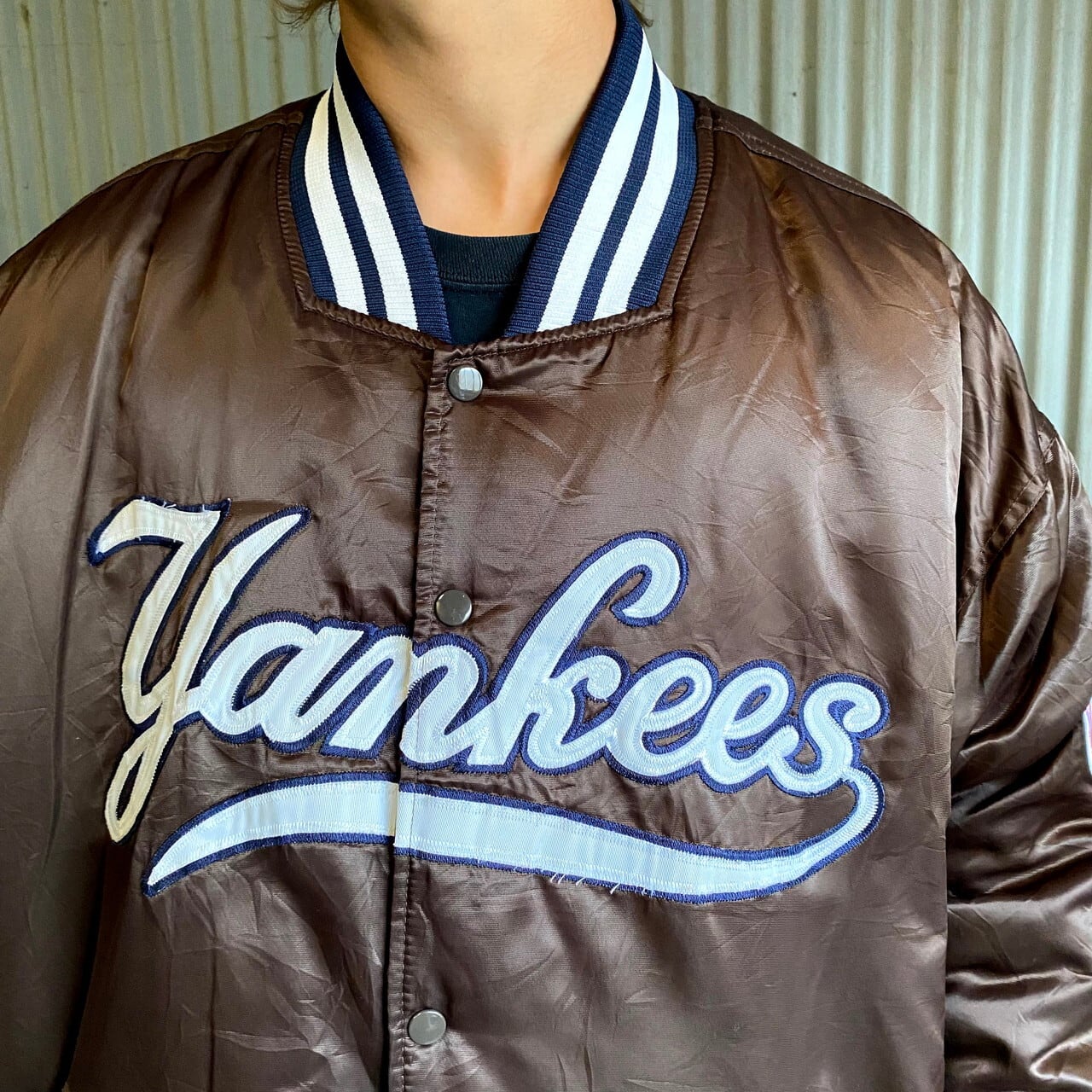 80’s Yankees ナイロンスタジャン ワッペンロゴ vintage