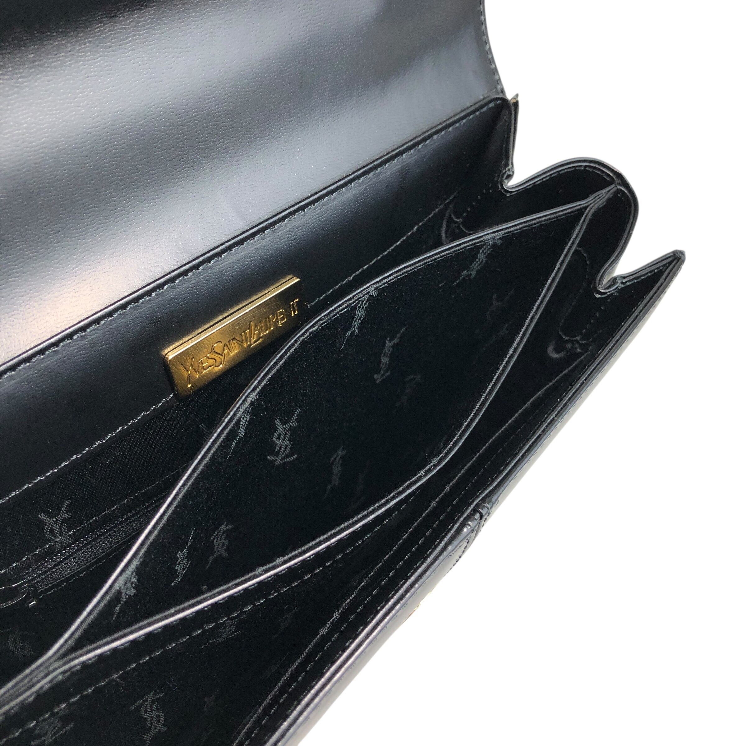 Yves Saint Laurent イヴ・サンローラン ハンドバッグ ブラック ロゴ