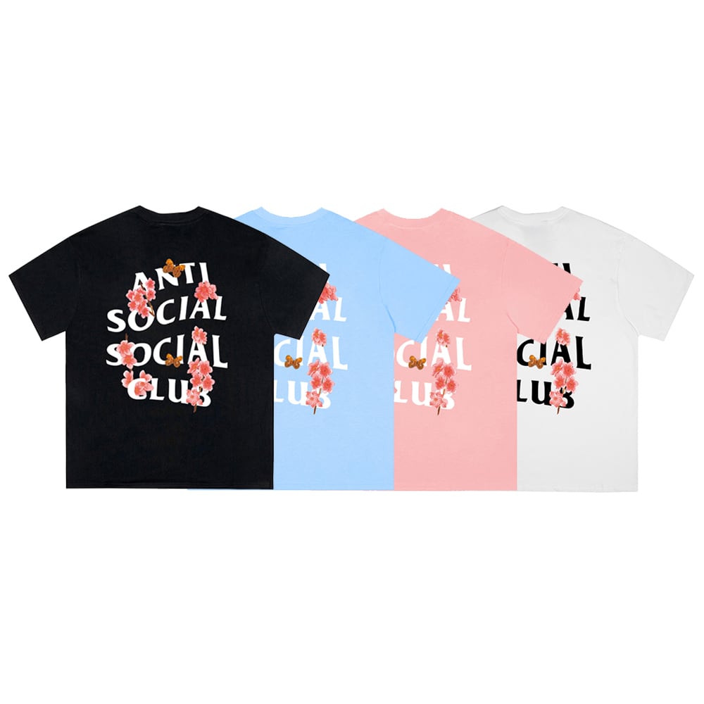 ANTI SOCIAL SOCIAL CLUB TEE 黒 M 桜 蝶-shopifykorea.net