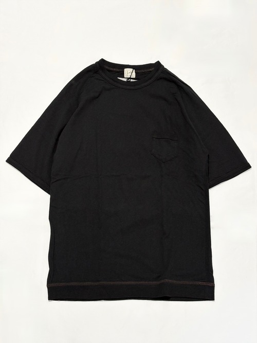 LOOP&WEFT・SUPIMA COTTON FREEDOM SLEEVE POCKET CREW・ロイヤルブラック