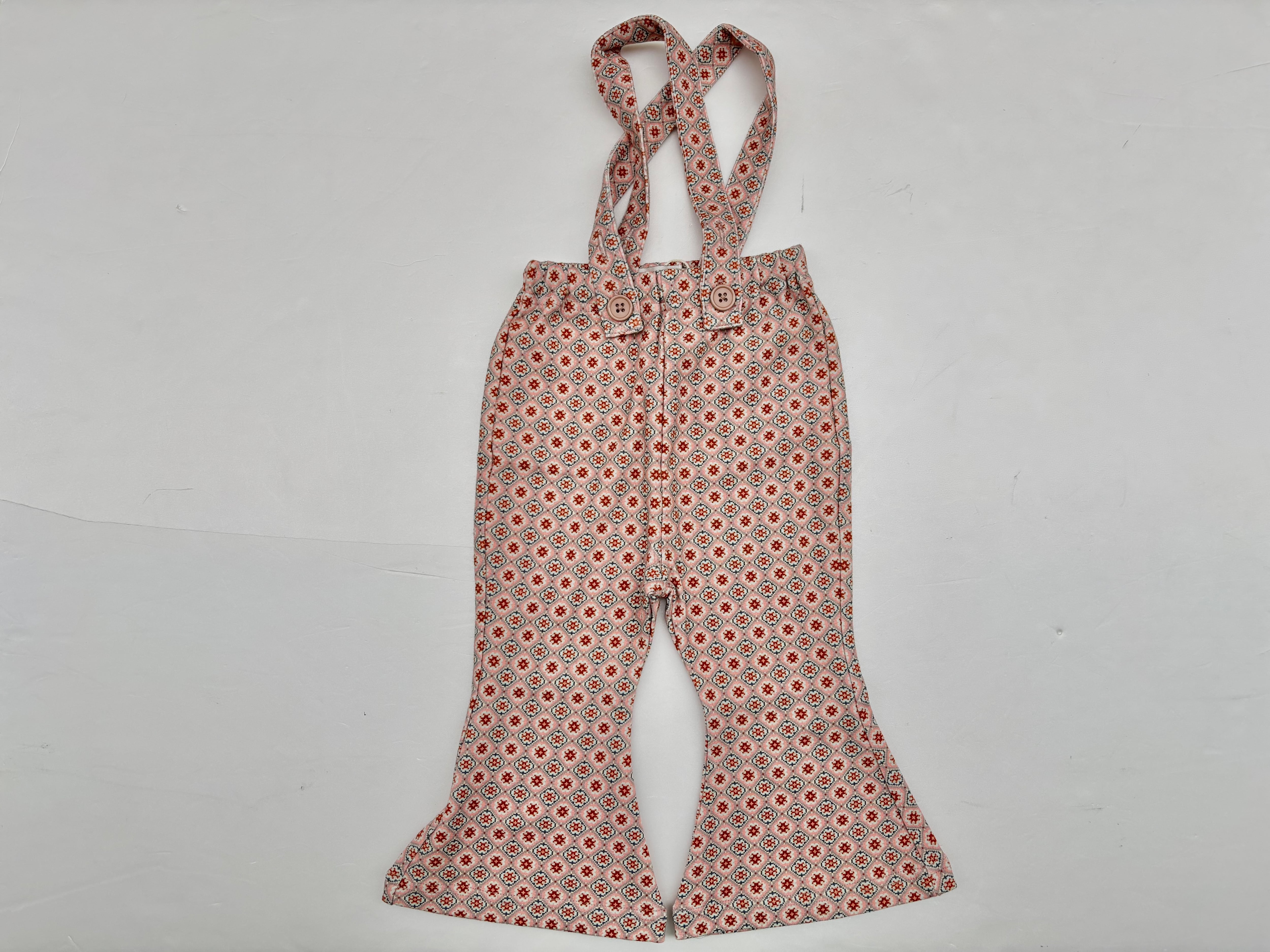 25AW】&PAL(アンドパル)総柄2wayサロペット ピンク(80/90/100