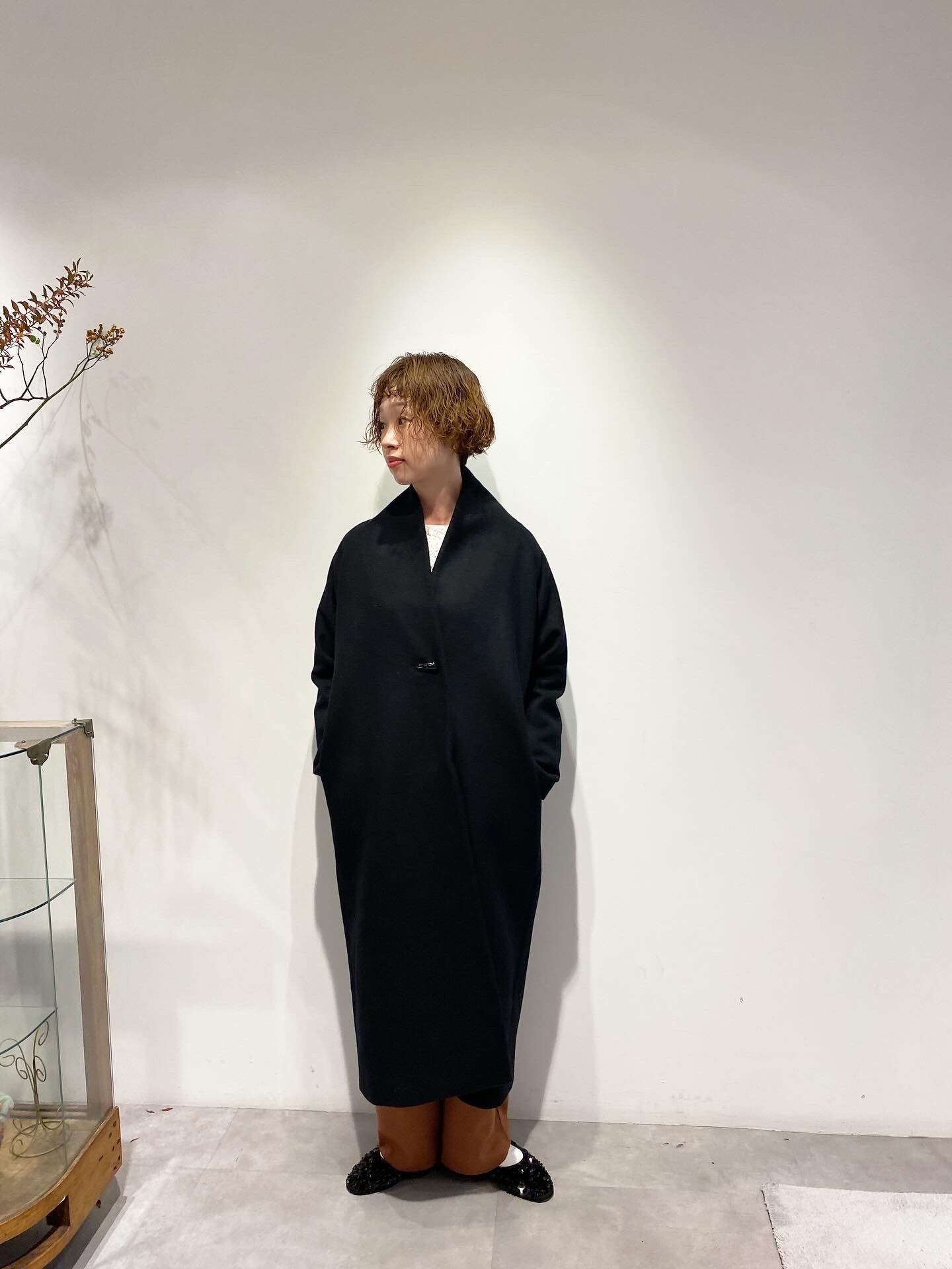 希少【美品】45R ノーカラーコート R＆♡刺繍 コットンリネン インディゴ 2 45R商品検索リネン(2／2ページ)｜45R