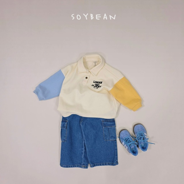 《送料無料》予約:モダン配色カラーT【soybean】※ジュニアサイズ