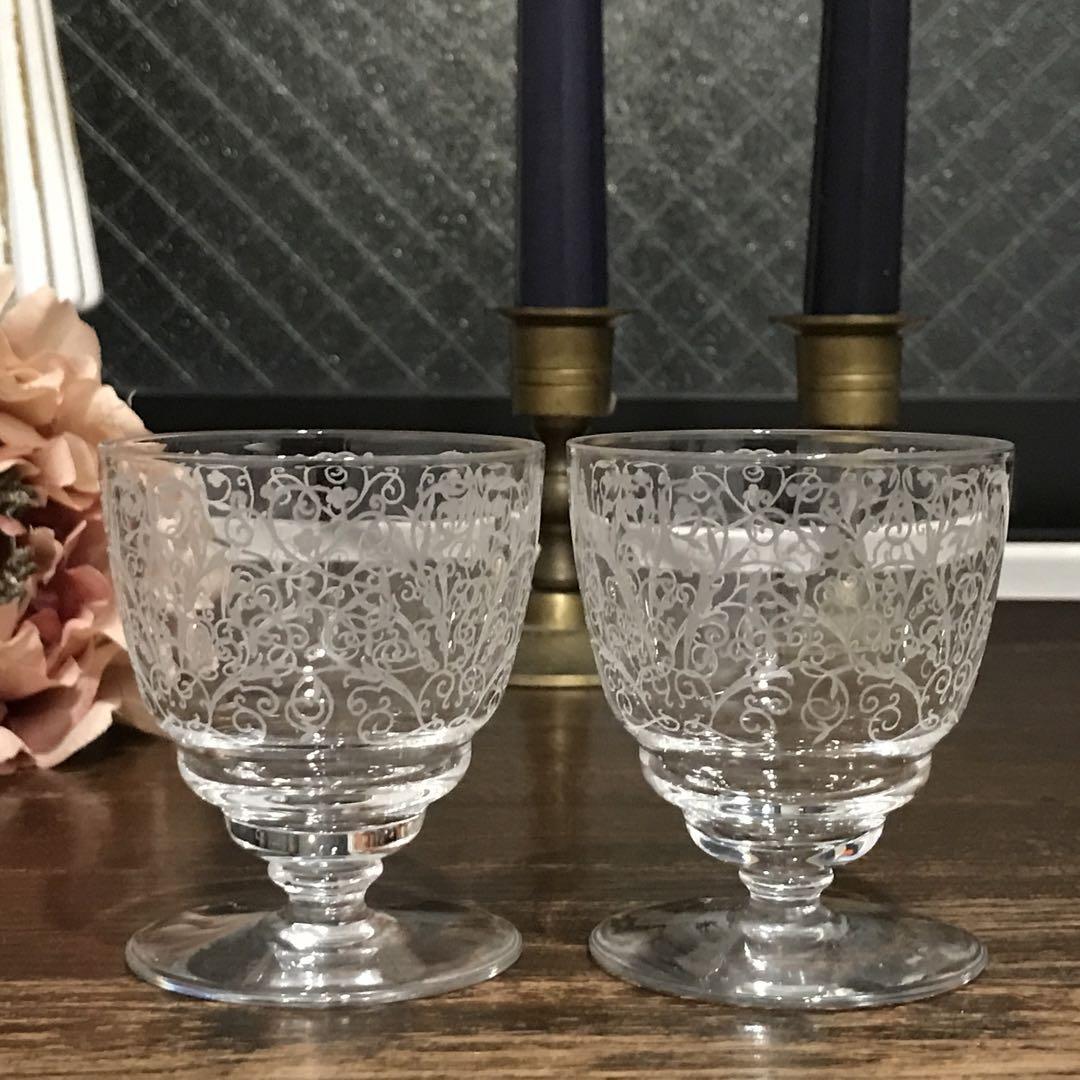 あなたにおすすめの商品 希少オールドバカラ Baccarat ルリ Lulliワイングラスペア♡H7cm 工芸ガラス