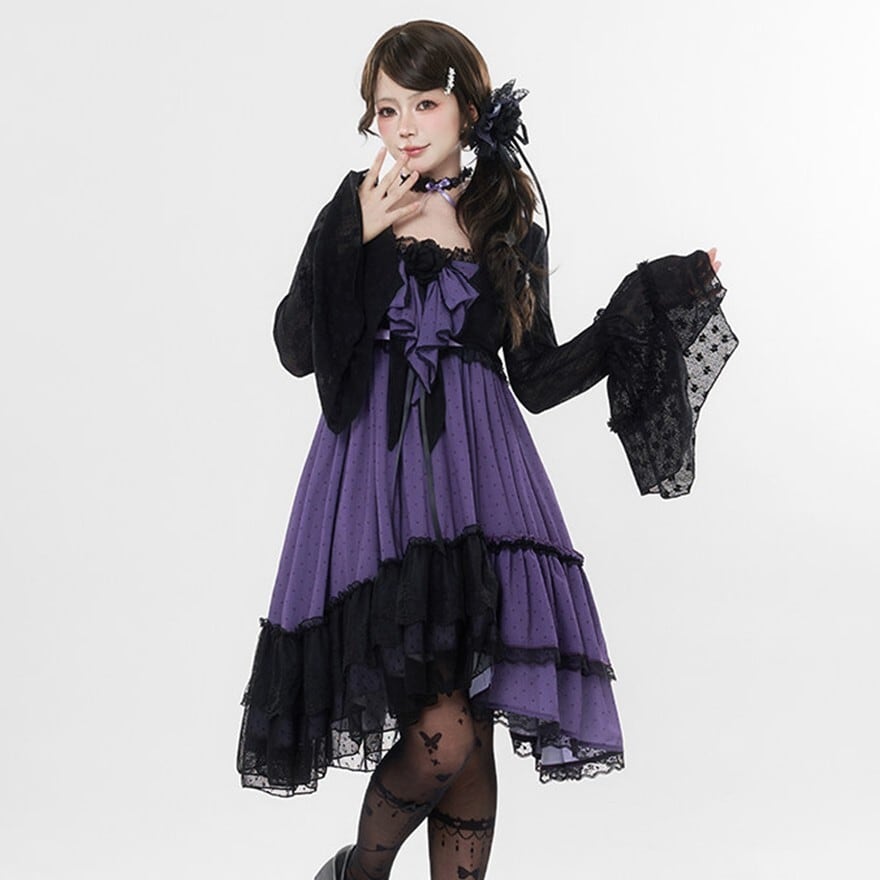 ゴスロリ カーディガン 姫袖レースボレロ シースルー長袖 羽織り