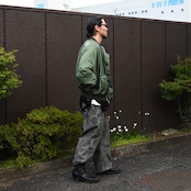 Leh(レー)GANKO別注×damage waffle L/S sweater コーディネート