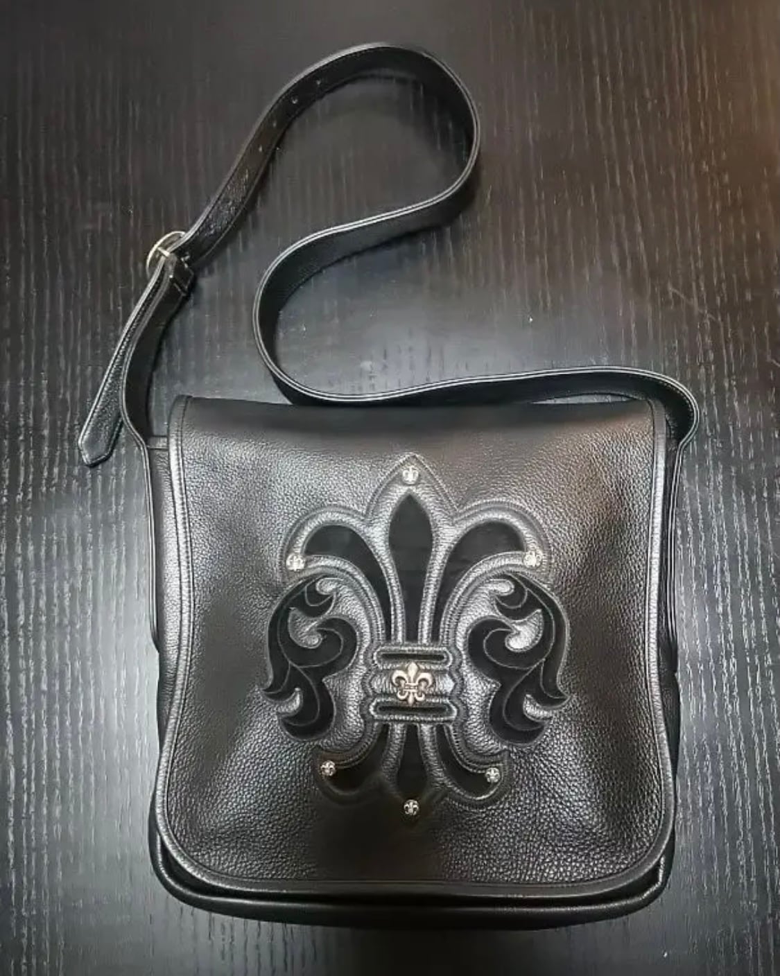 CHROME HEARTS クロムハーツ BSフレアパッチ レザー ショルダーバッグ