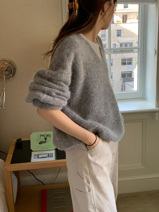 (OUNCE)  alpaca volume v  knit / 3color