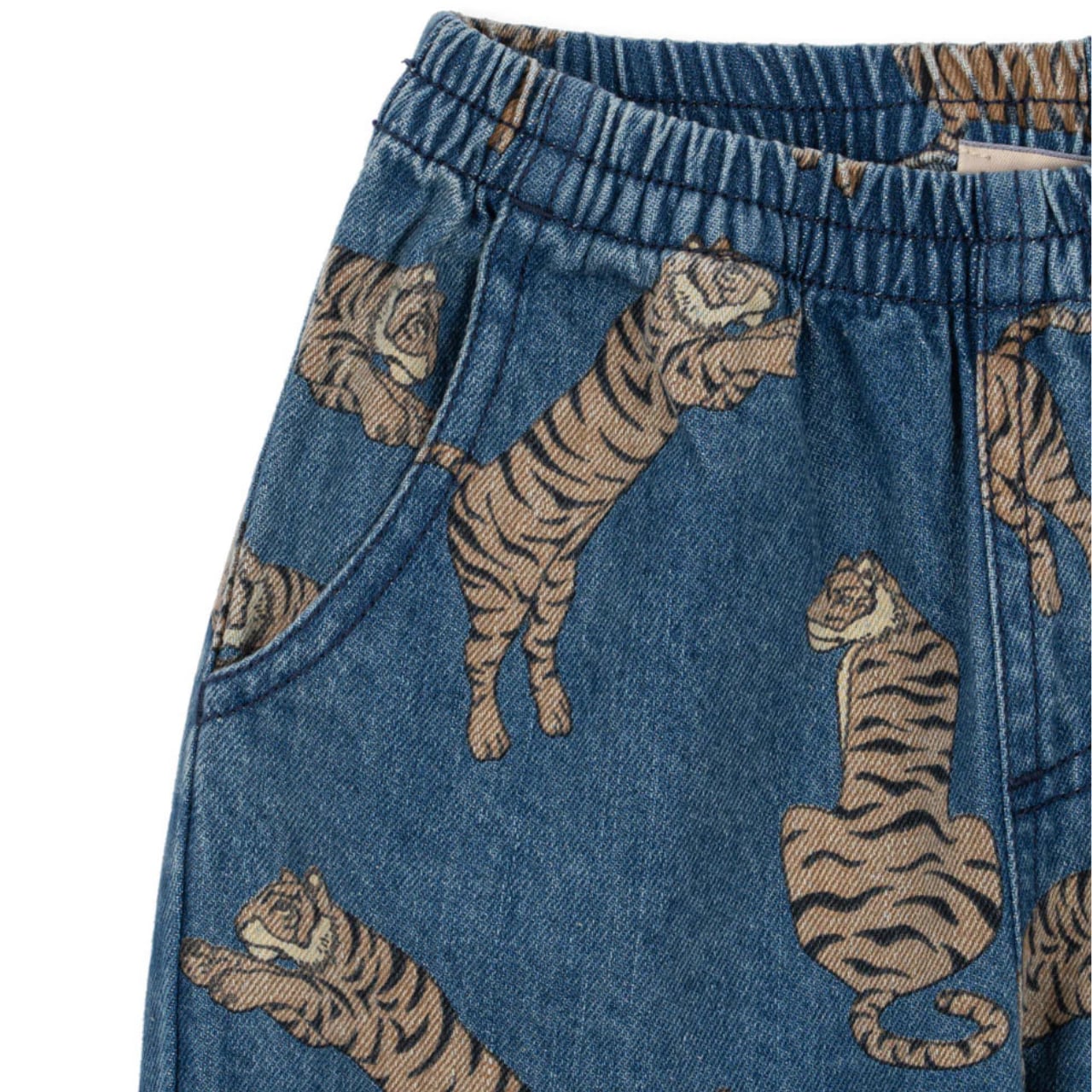 Konges Sløjd】デニム パンツ 虎 柄 ウエストゴム ズボン キッズ