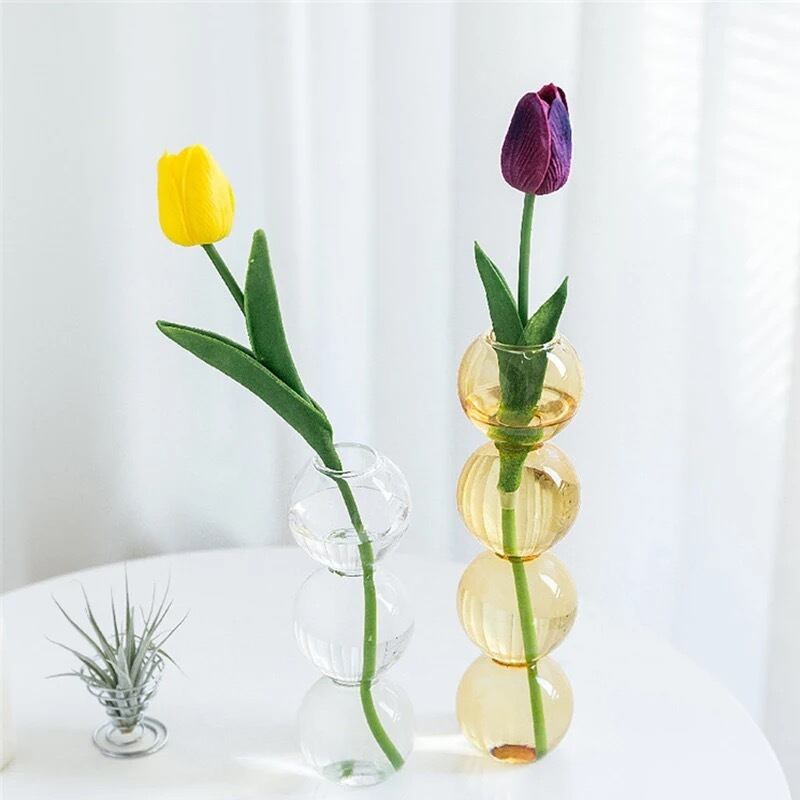 Glass bonbon flower vase 9色 4段 バブル 水玉 グラス 北欧デザイン