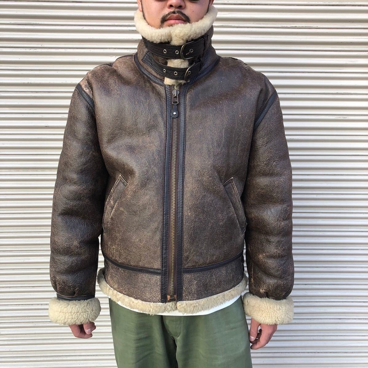 良品 米軍 USAF TYPE B-3 リアルムートン フライトジャケット  