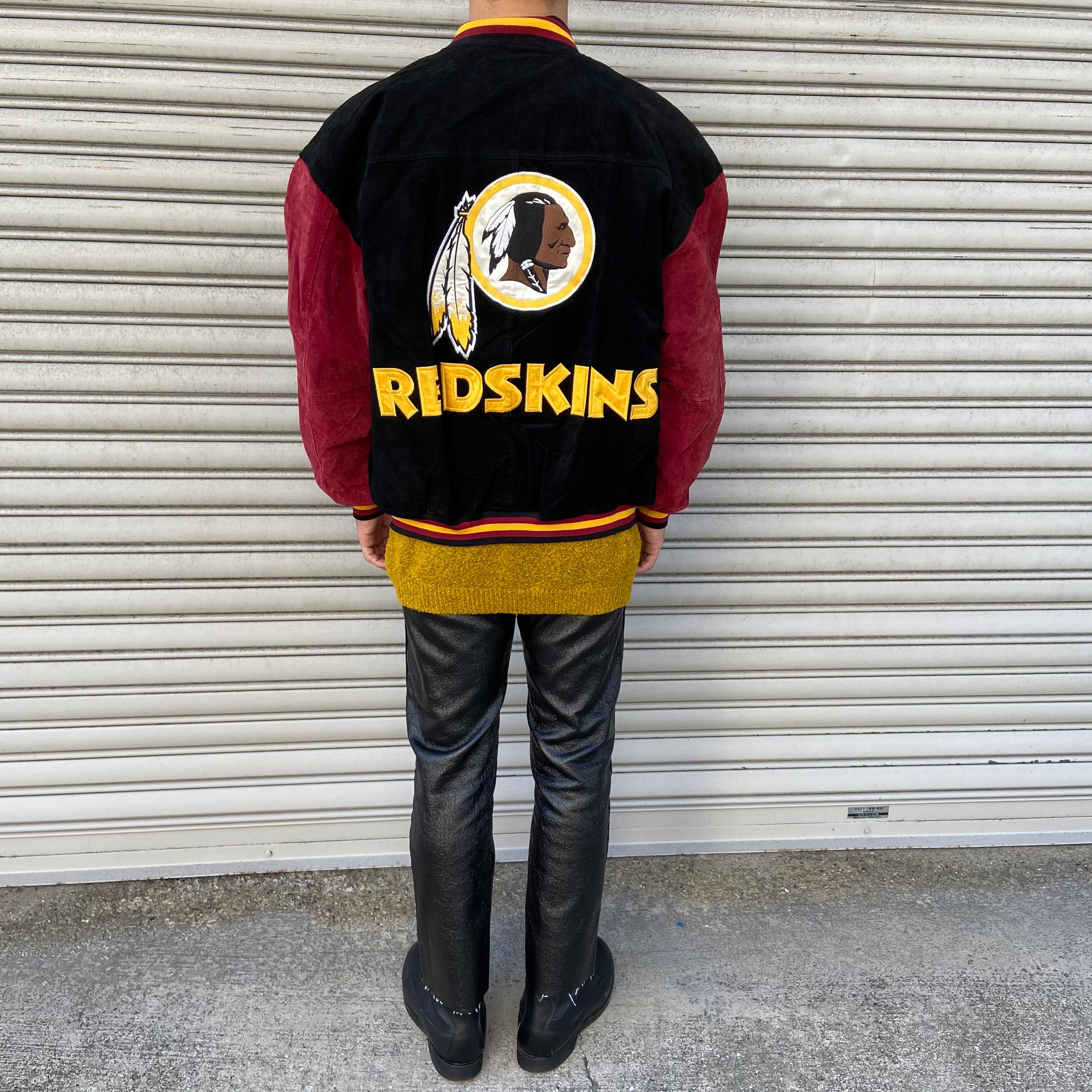 送料無料』90s ワシントンレッドスキンズ スエードブルゾン M NFL  