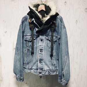 65 hood remix back zip denim jkt