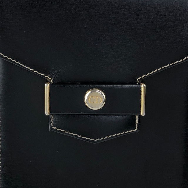Christian Dior クリスチャン ディオール ショルダーバッグ ブラック CD レザー ミニバッグ vintage ヴィンテージ オールド esfjwx