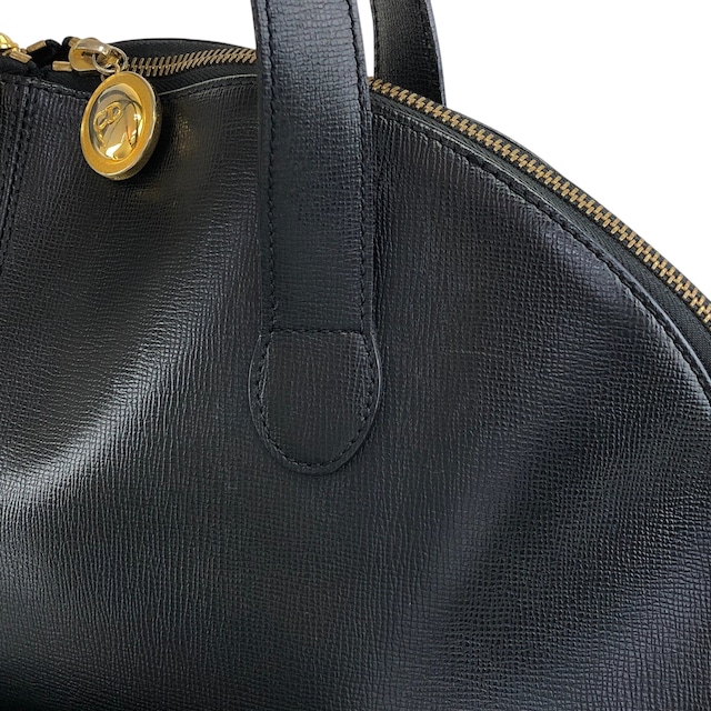 Christian Dior クリスチャン ディオール ショルダーバッグ ブラック オーバル ターンロック レザー vintage ヴィンテージ オールド 7ng3ku