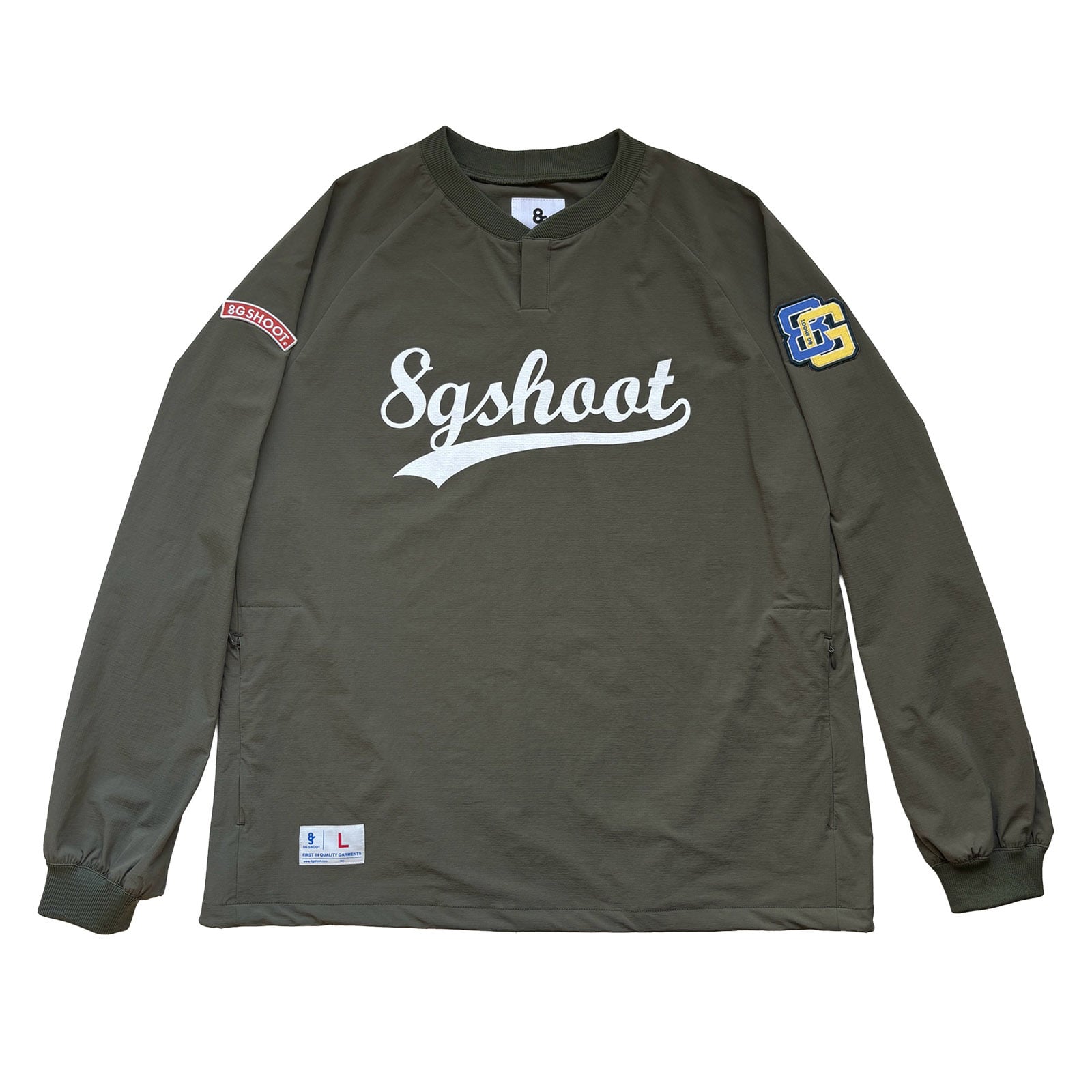 CORDURA NYLON HENLEY NECK PULLOVER JACKET -KHAKI-