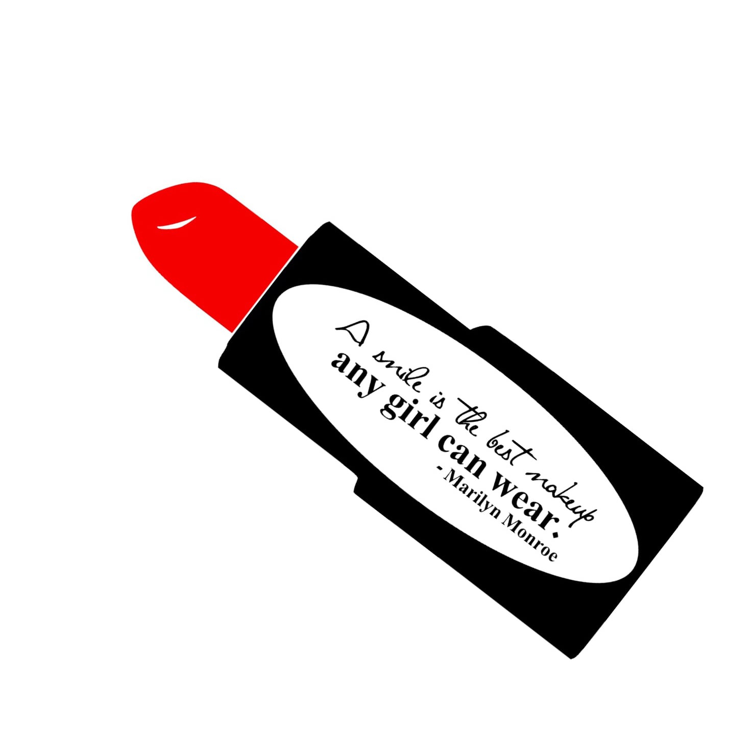 ウォールステッカー マリリンモンロー 名言 A Smile Is The Best Makeup Any Girl Can Wear 口紅 リップ 黒 光沢 Iby アイバイ ウォールステッカー 通販