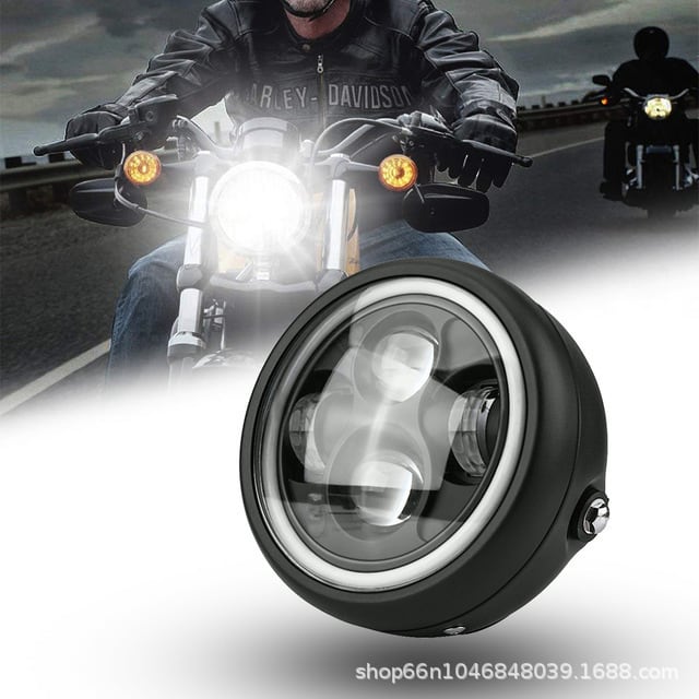 バイク LED ヘッドライト イカリング付き 激光 ブラック カフェ【55w W CB SR TW | dreamjaopan店