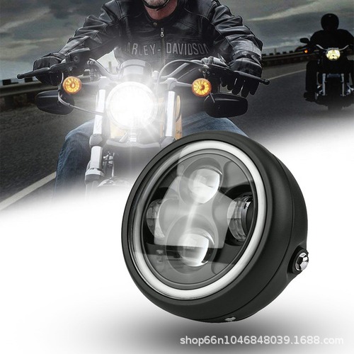 バイク LED ヘッドライト イカリング付き 激光 ブラック カフェ【55w 6500K】ベーツライト/ W CB XJR SR TW